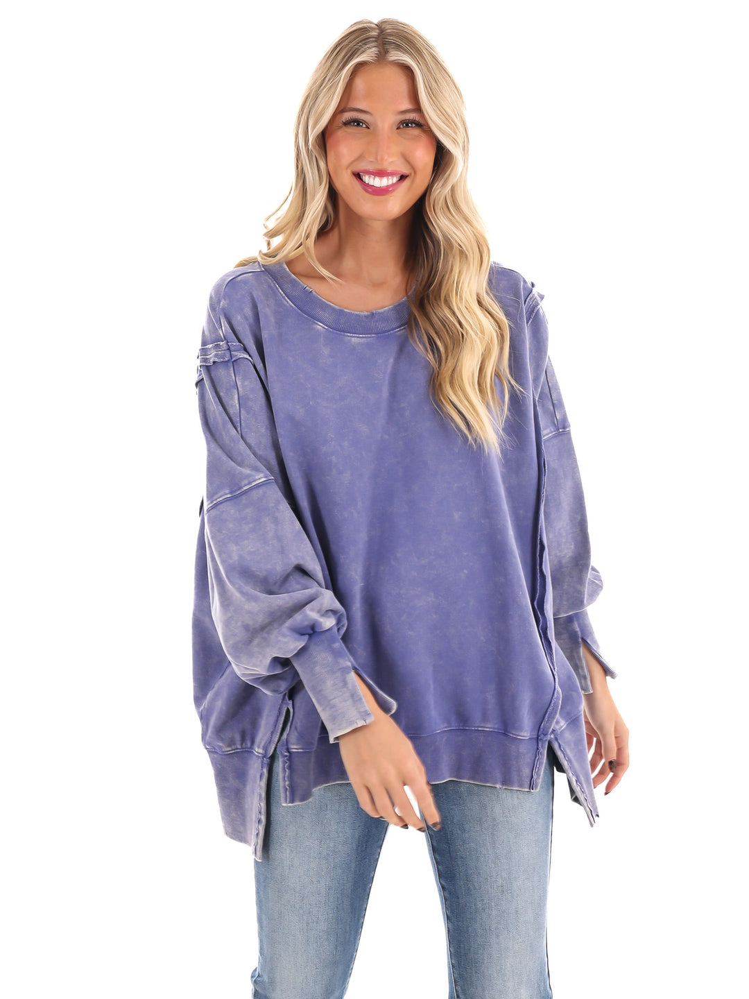 Lovely Life Acid Wash Sweatshirt