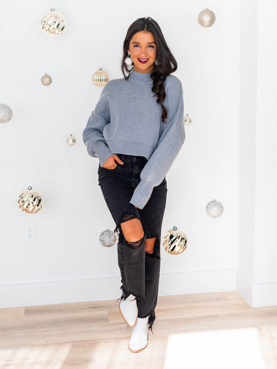 Easy Cropped Ribbed Sweater Doorbuster