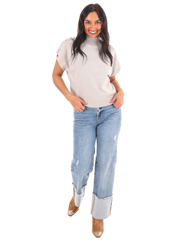 Simple Chic Mock Neck Sweater