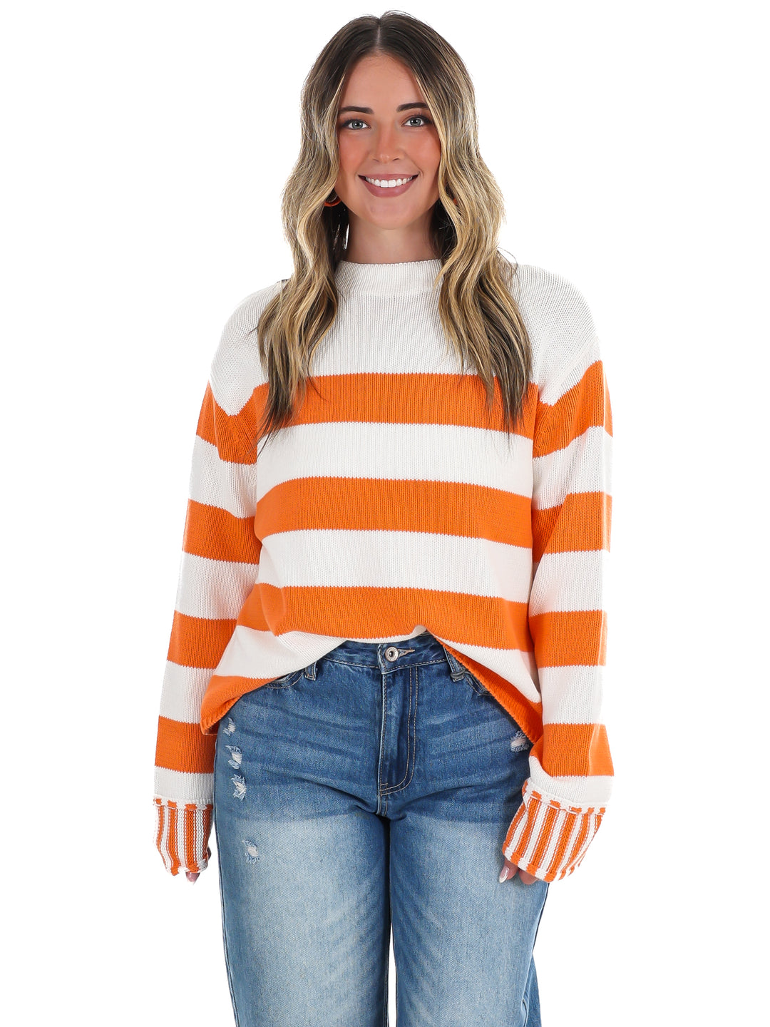 Tailgate Time Striped Sweater