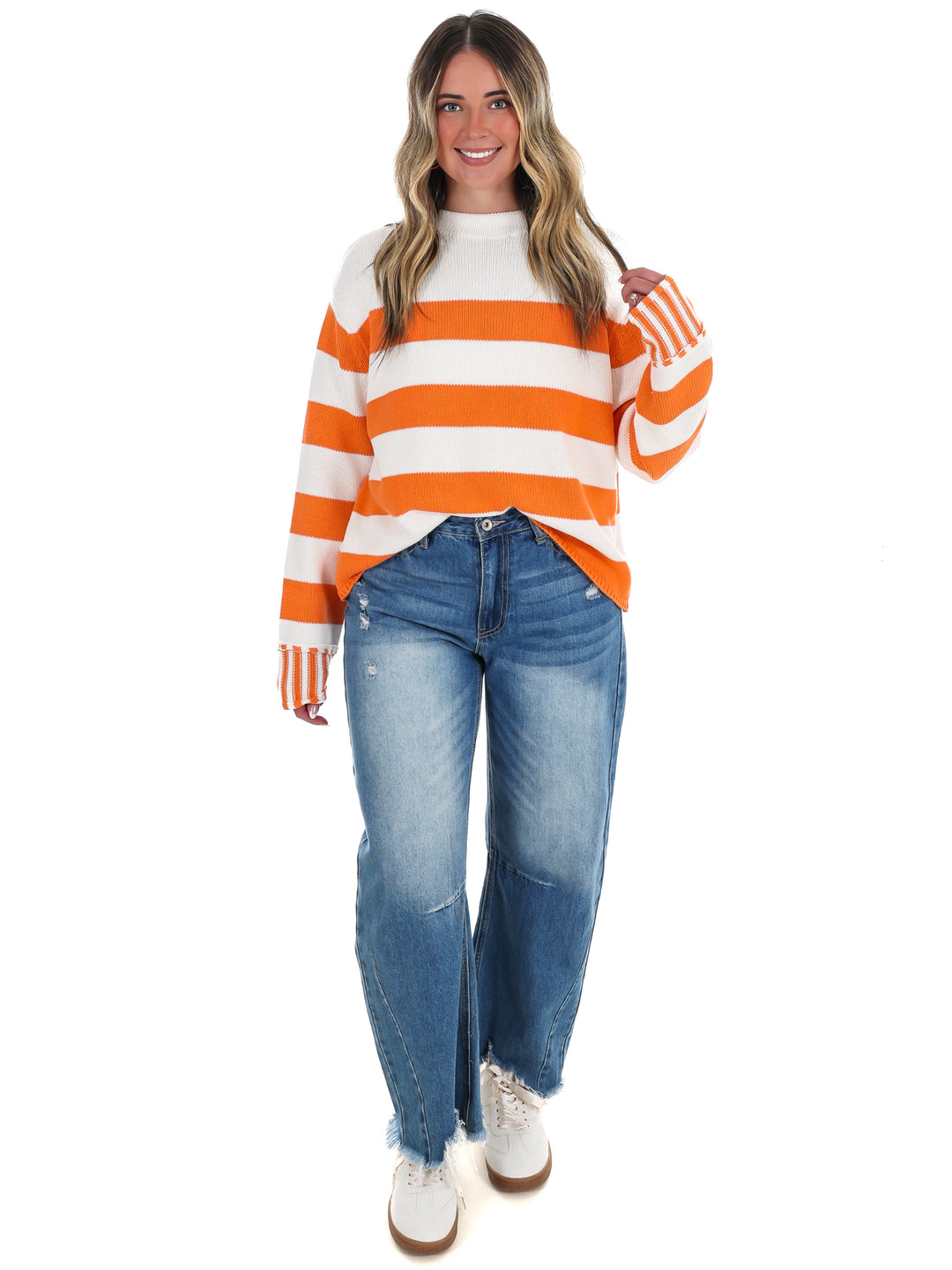 Tailgate Time Striped Sweater