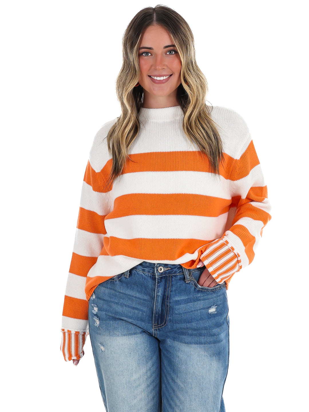 Tailgate Time Striped Sweater