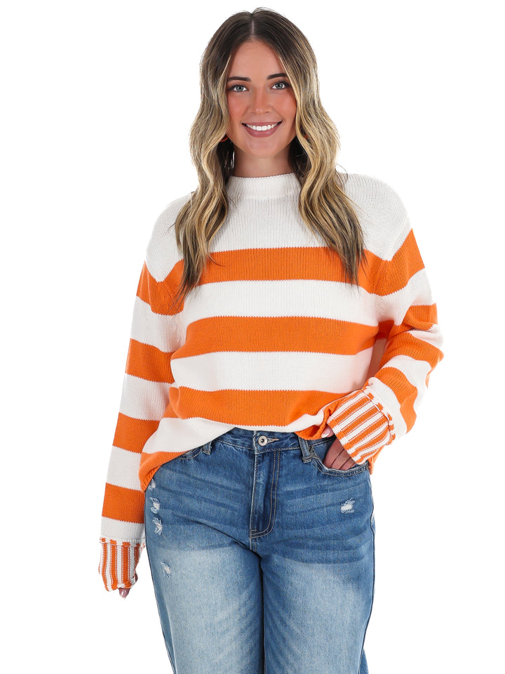 Tailgate Time Striped Sweater
