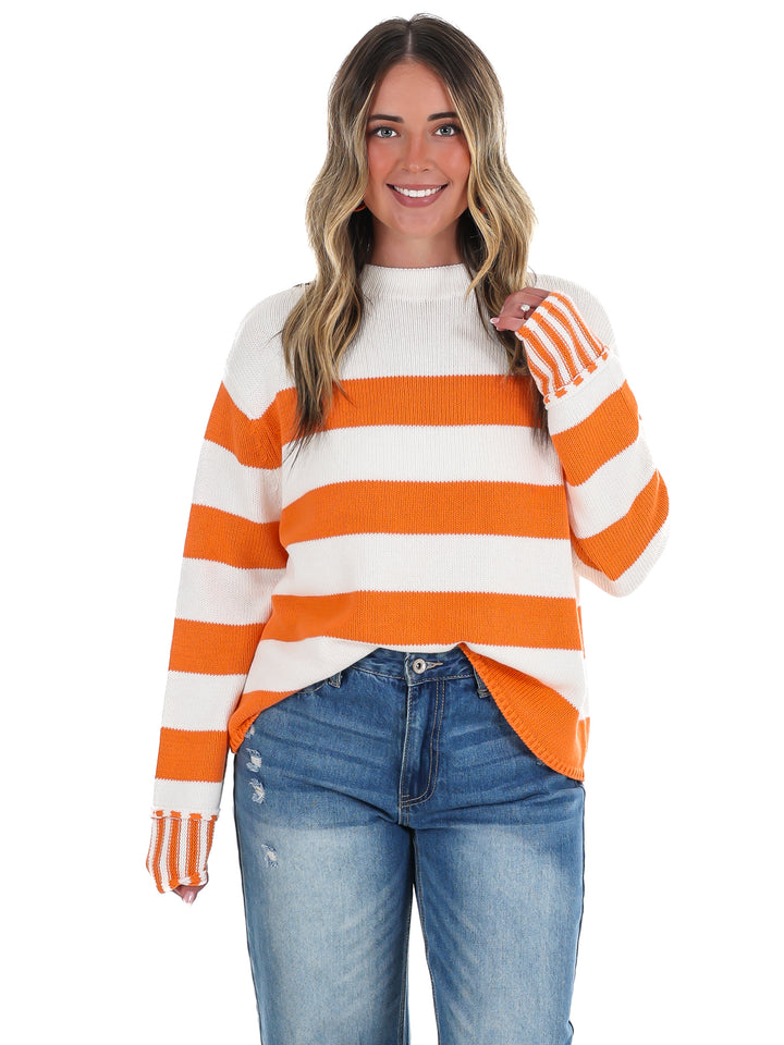 Tailgate Time Striped Sweater
