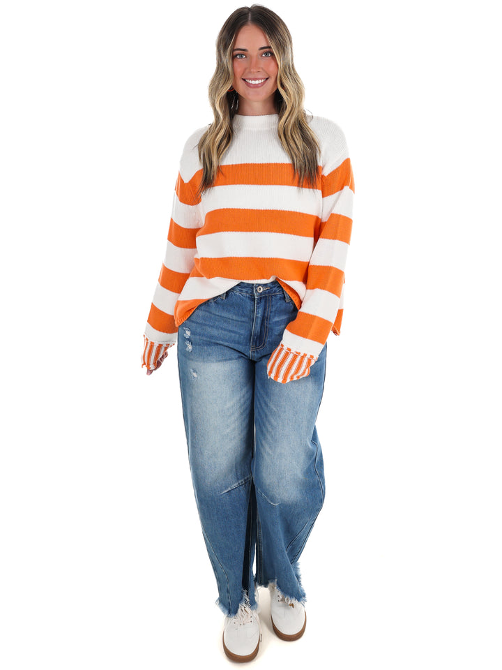 Tailgate Time Striped Sweater