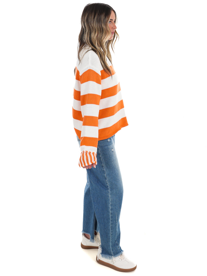 Tailgate Time Striped Sweater