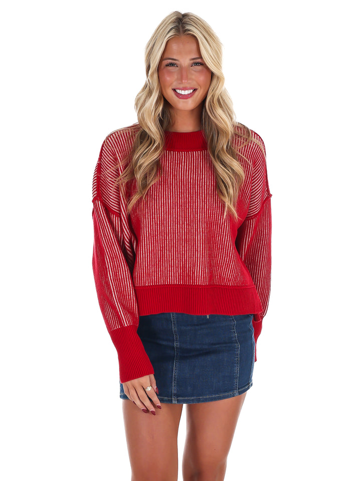 Oversized Two Tone Waist-Length Sweater Doorbuster