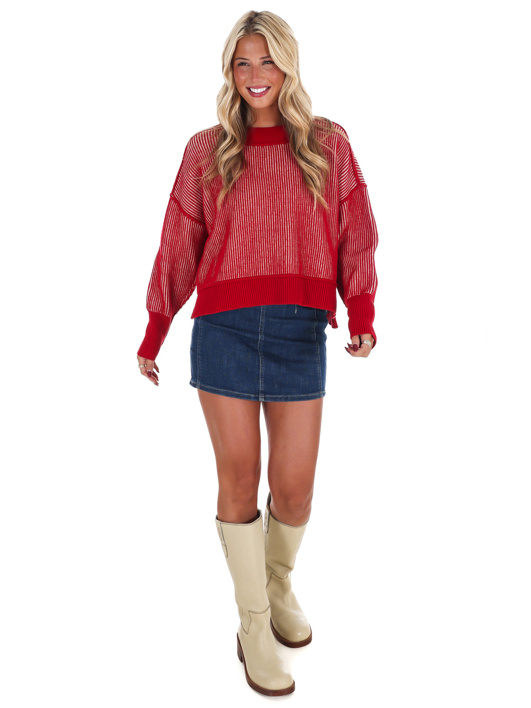 Oversized Two Tone Waist-Length Sweater Doorbuster