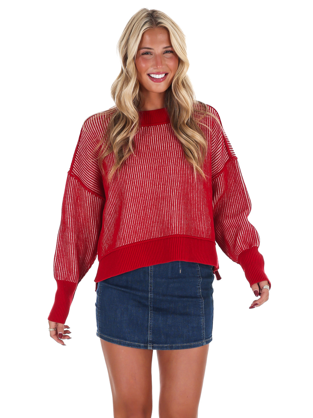 Oversized Two Tone Waist-Length Sweater Doorbuster