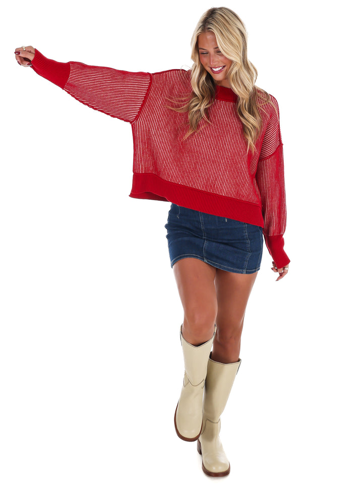 Oversized Two Tone Waist-Length Sweater Doorbuster