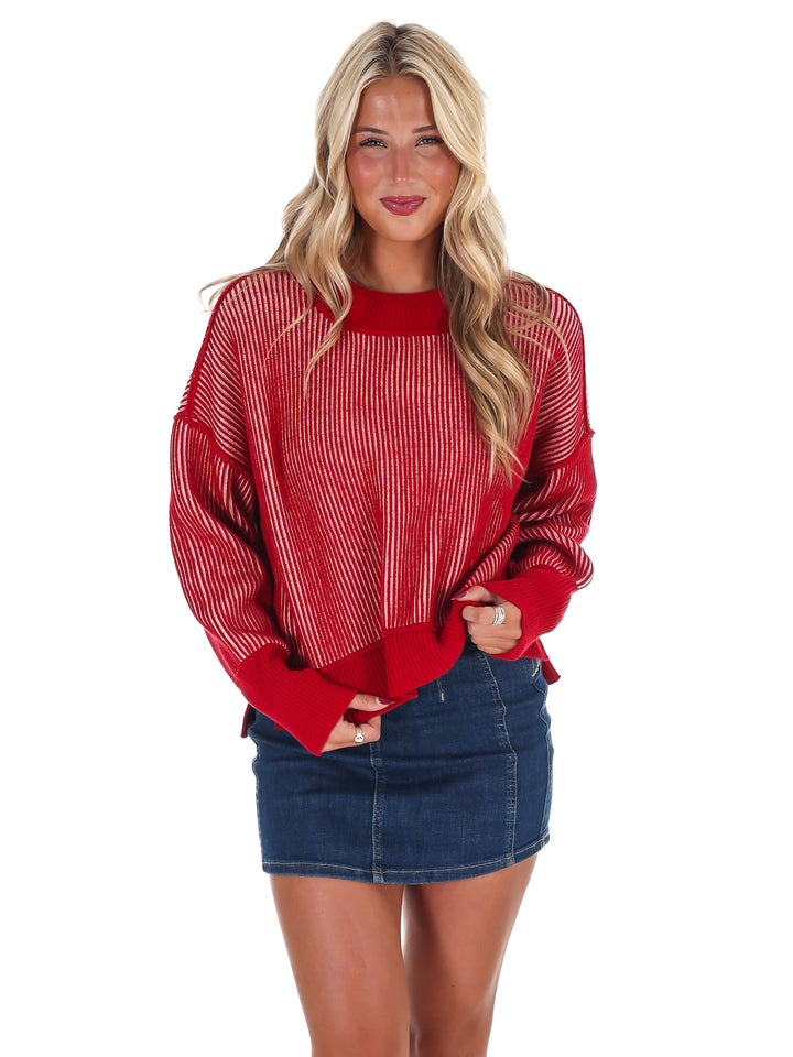 Oversized Two Tone Waist-Length Sweater Doorbuster