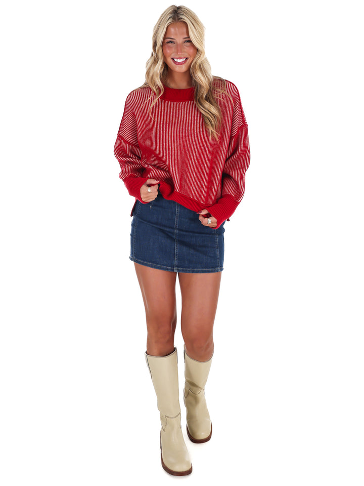 Oversized Two Tone Waist-Length Sweater Doorbuster