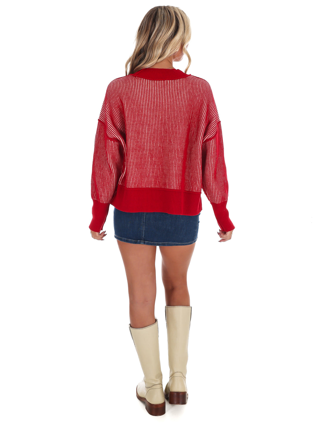 Oversized Two Tone Waist-Length Sweater Doorbuster