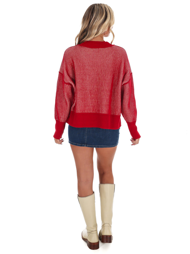 Oversized Two Tone Waist-Length Sweater Doorbuster