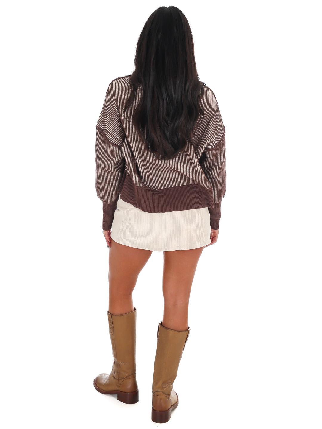 Oversized Two Tone Waist-Length Sweater Doorbuster