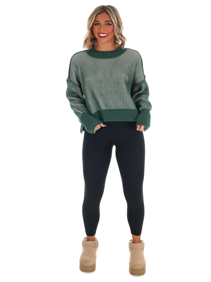 Oversized Two Tone Waist-Length Sweater Doorbuster