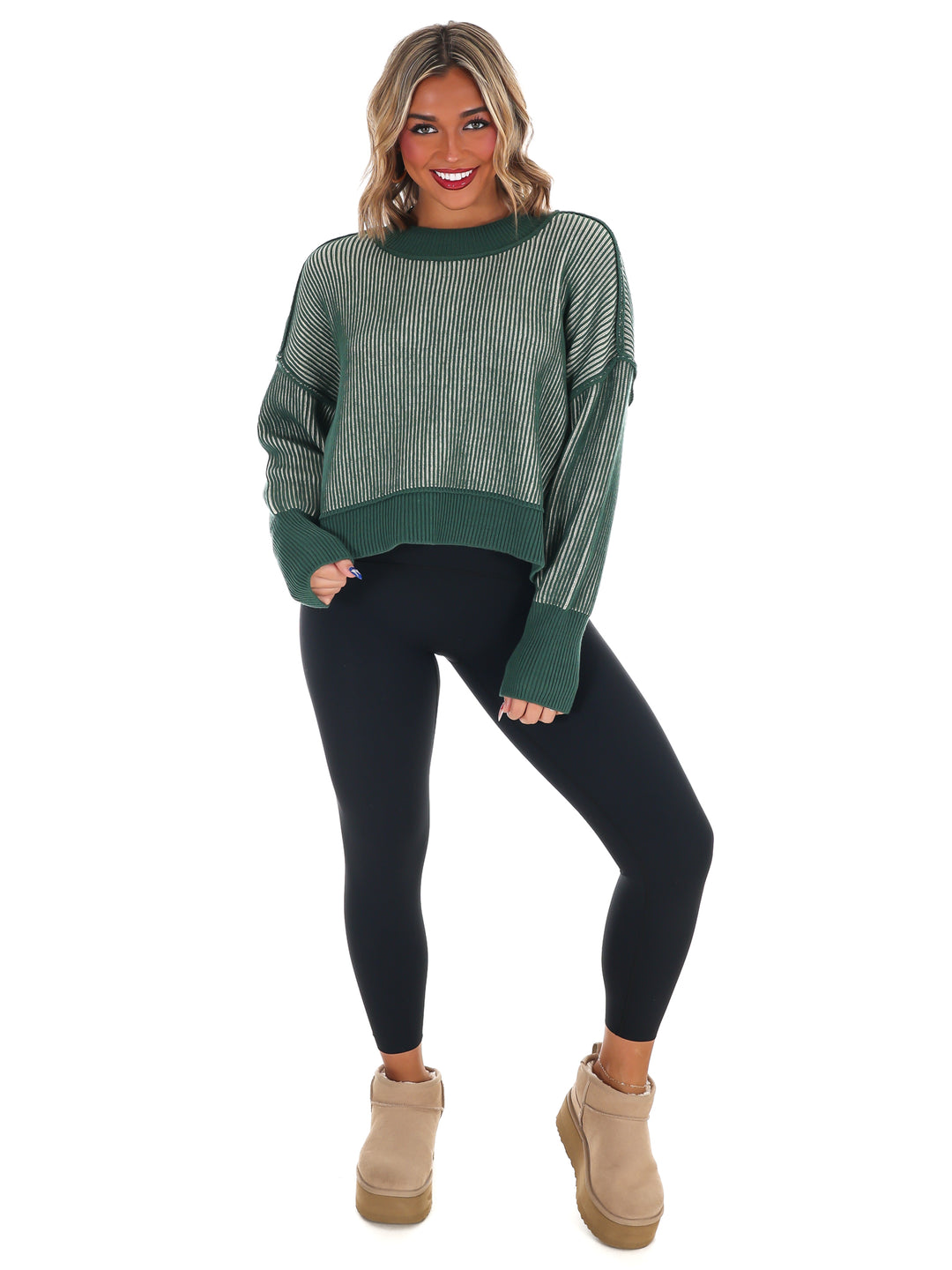 Oversized Two Tone Waist-Length Sweater Doorbuster