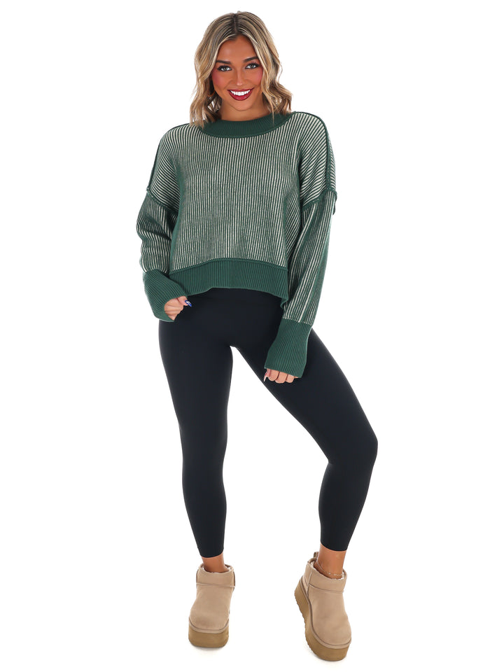 Oversized Two Tone Waist-Length Sweater Doorbuster