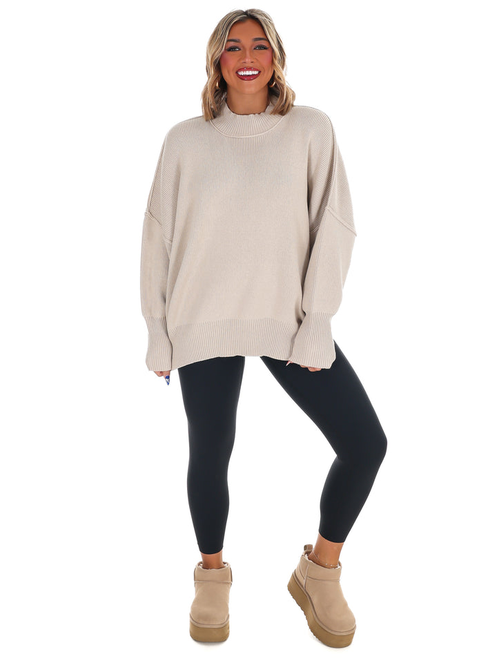 Easy Oversized Ribbed Sweater Doorbuster