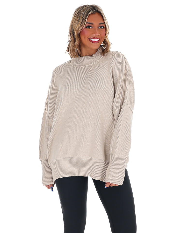 Easy Oversized Ribbed Sweater Doorbuster