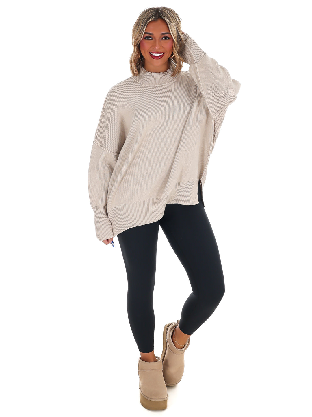 Easy Oversized Ribbed Sweater Doorbuster