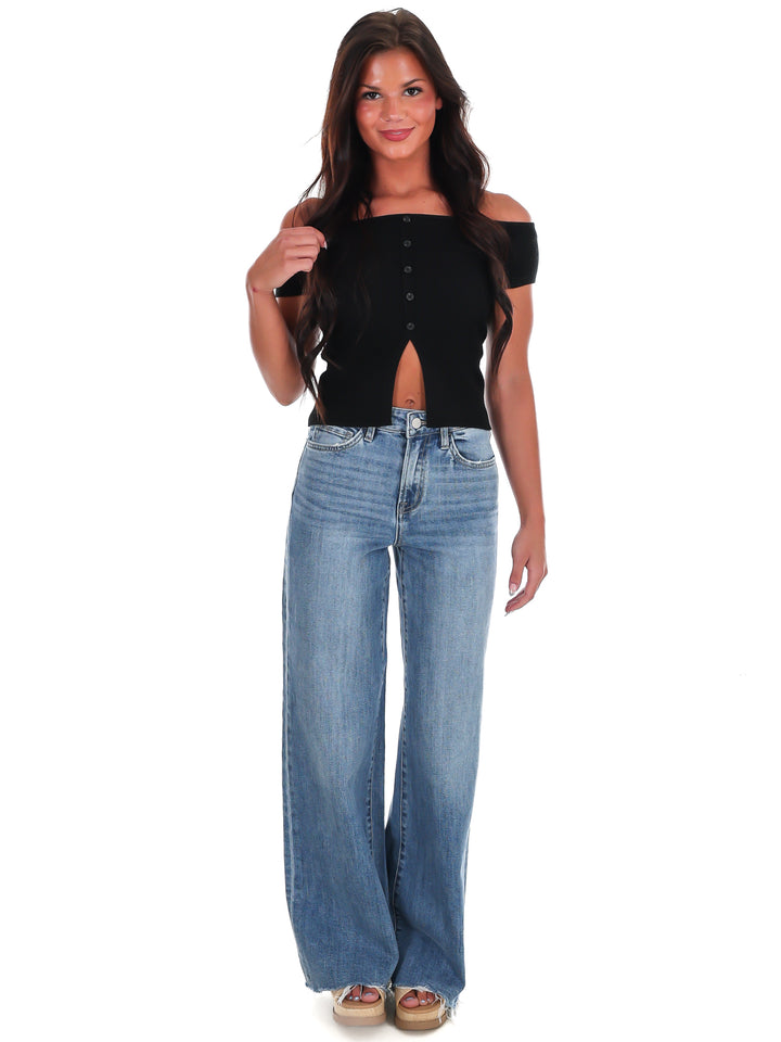 Downtown Detail Ribbed Top