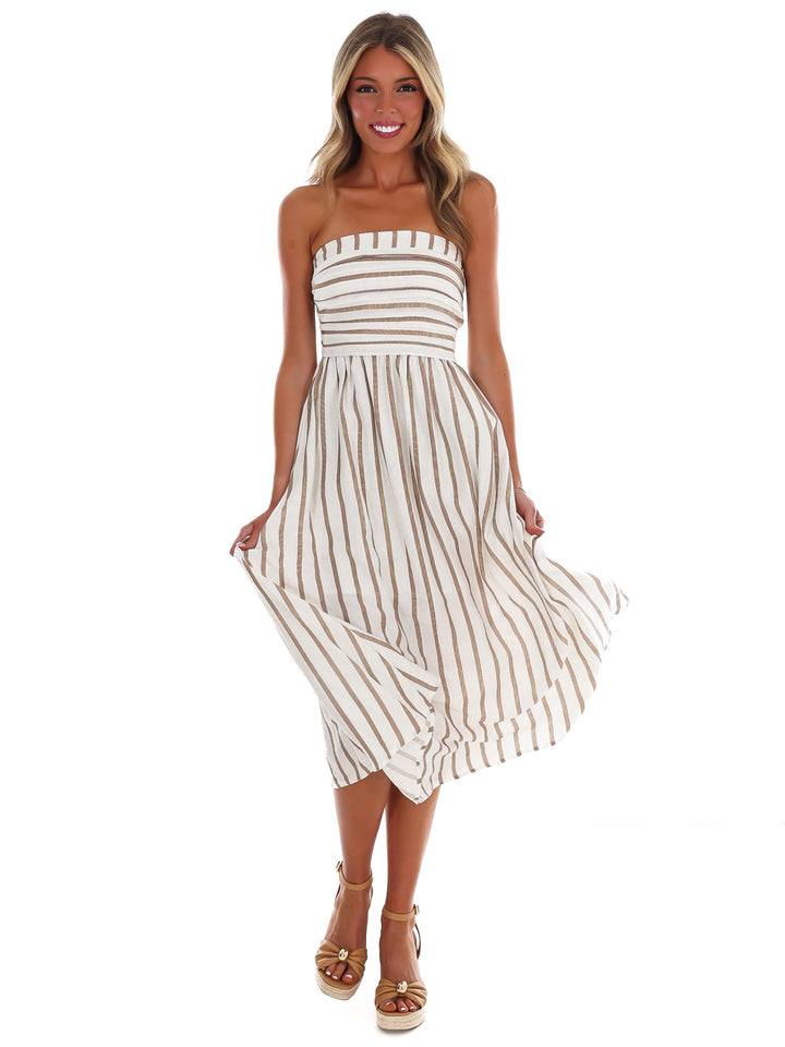 Summer Sail Strapless Midi Dress