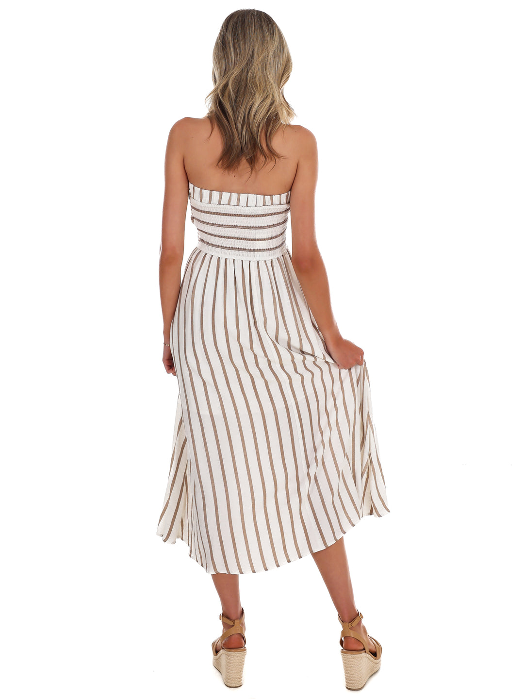 Summer Sail Strapless Midi Dress