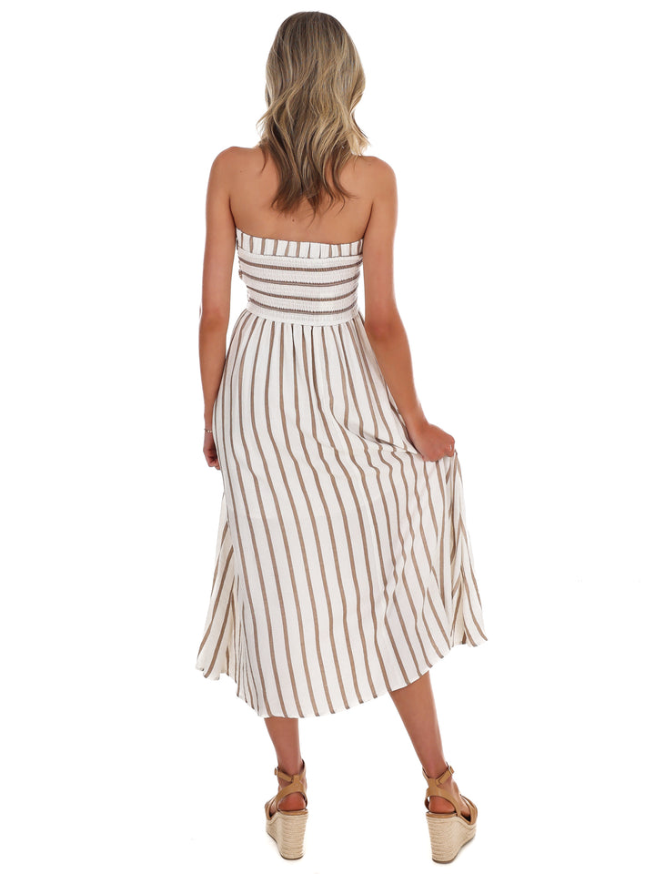 Summer Sail Strapless Midi Dress