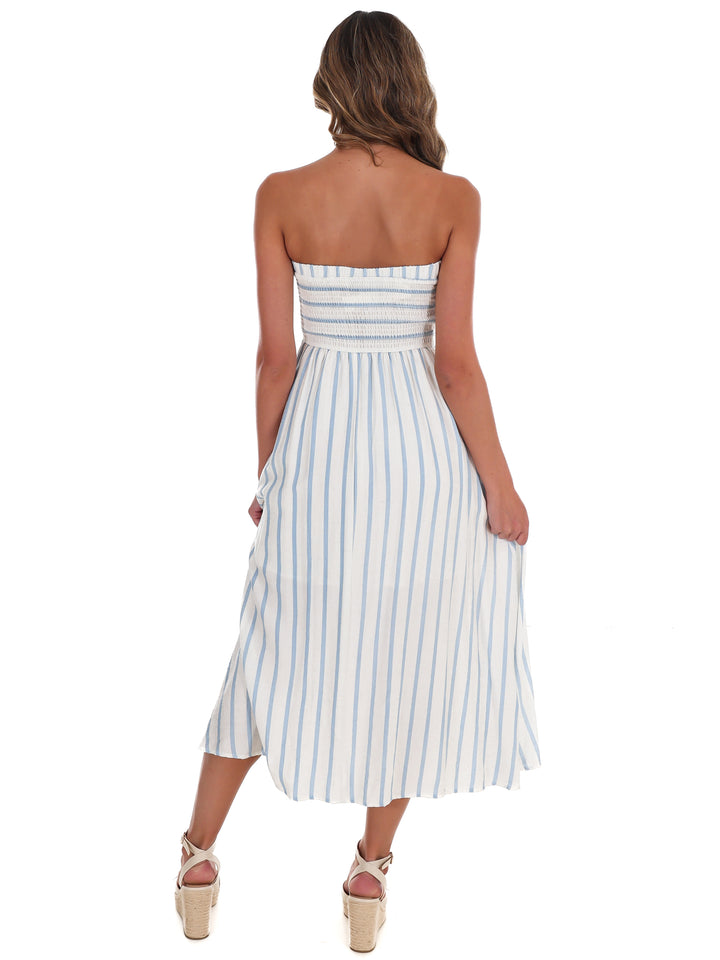 Summer Sail Strapless Midi Dress