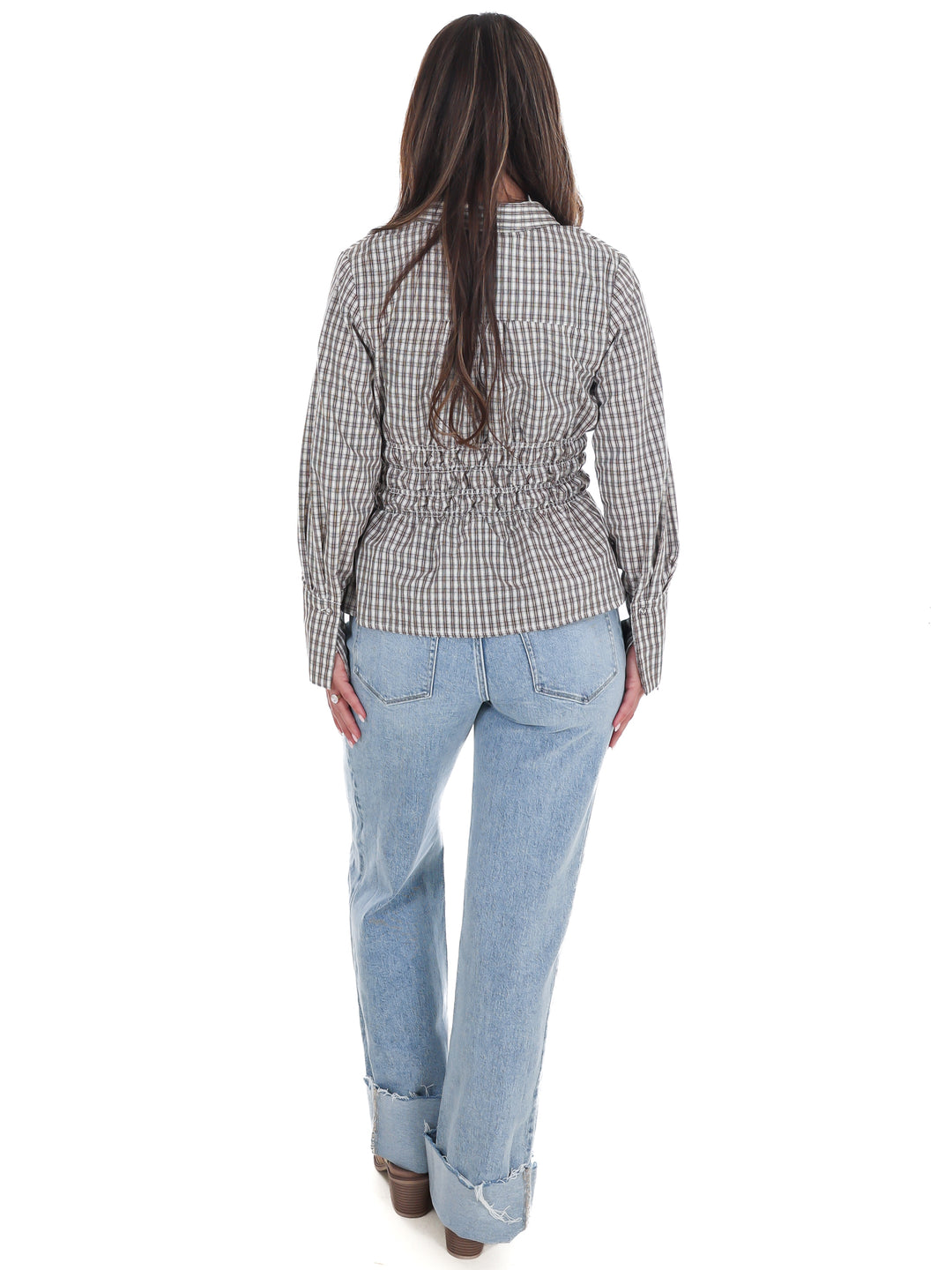 Cambridge Plaid Button Up Top