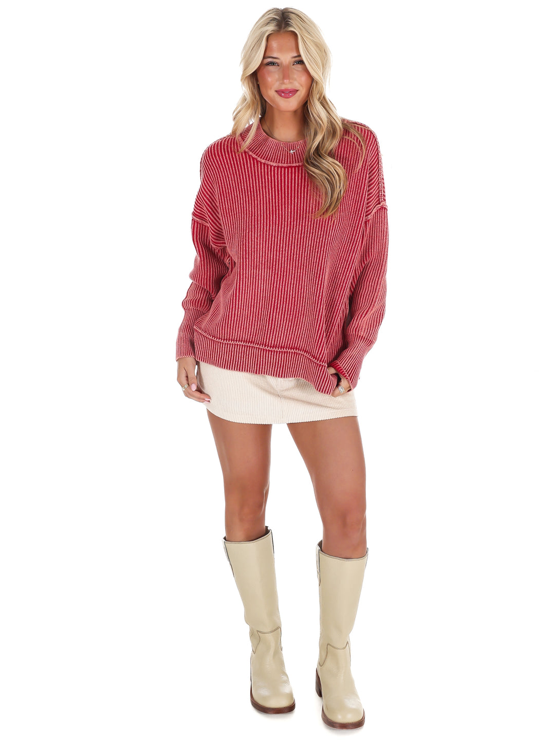 Acid Wash Oversized Sweater Doorbuster