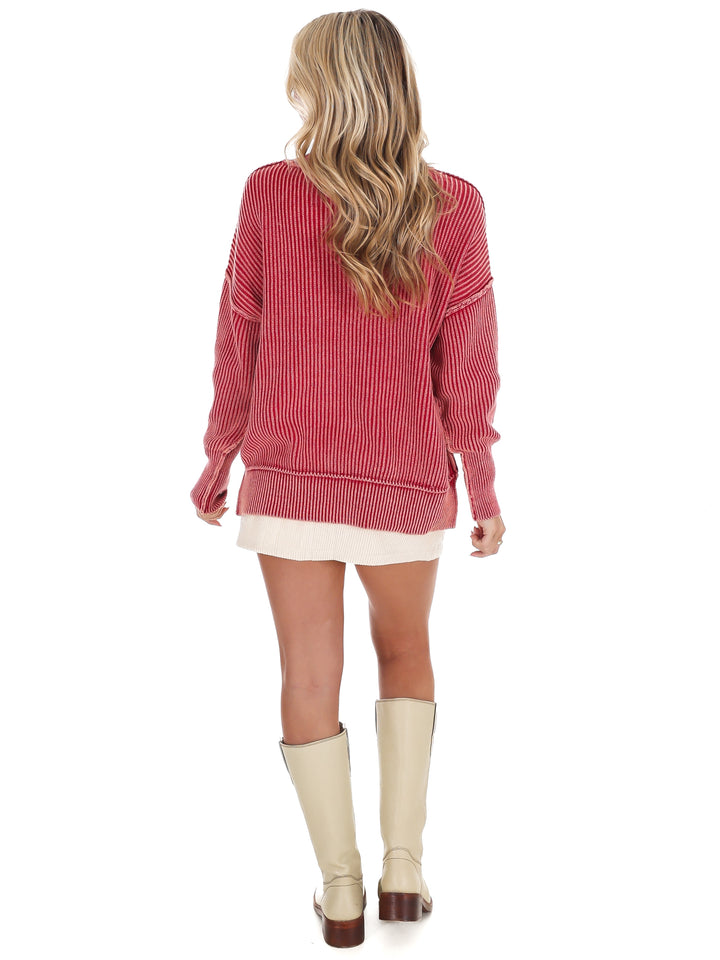 Acid Wash Oversized Sweater Doorbuster