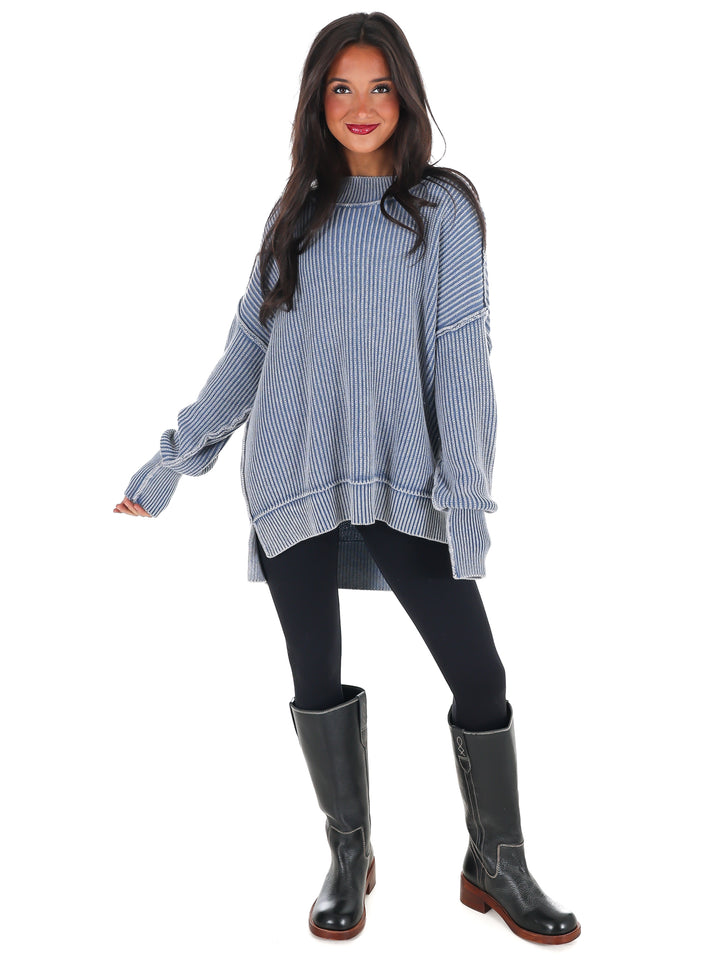 Acid Wash Oversized Sweater Doorbuster