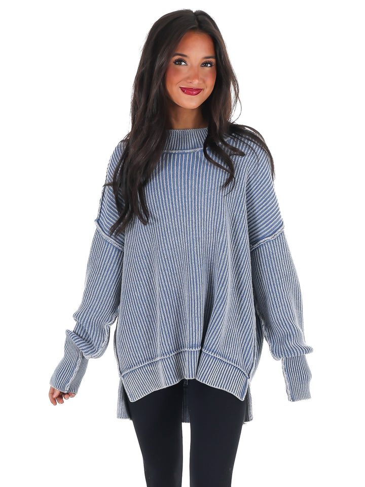 Acid Wash Oversized Sweater Doorbuster
