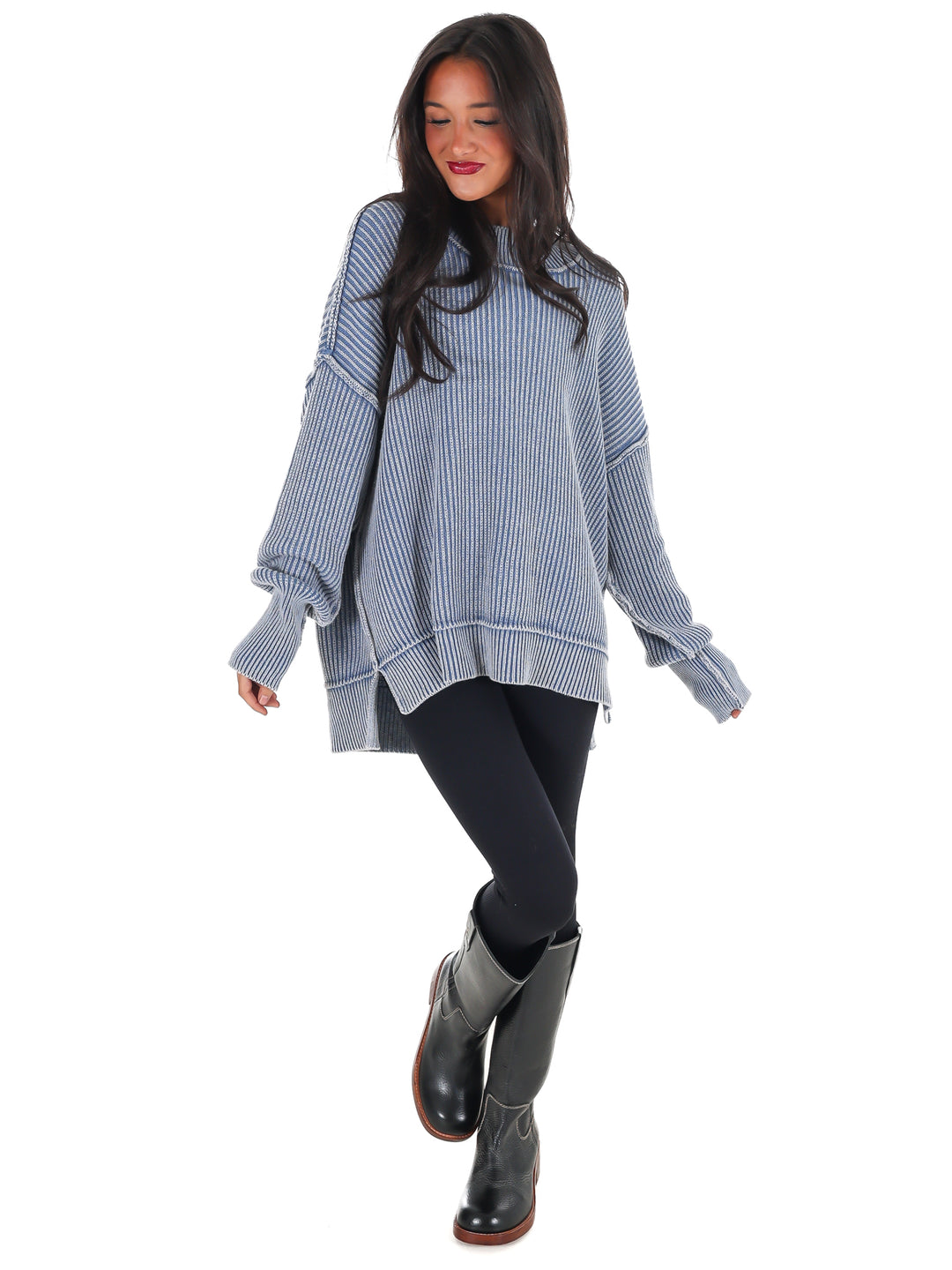 Acid Wash Oversized Sweater Doorbuster