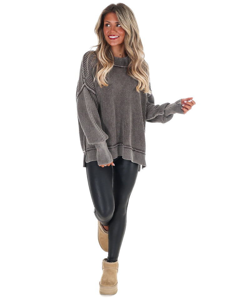 Acid Wash Oversized Sweater Doorbuster