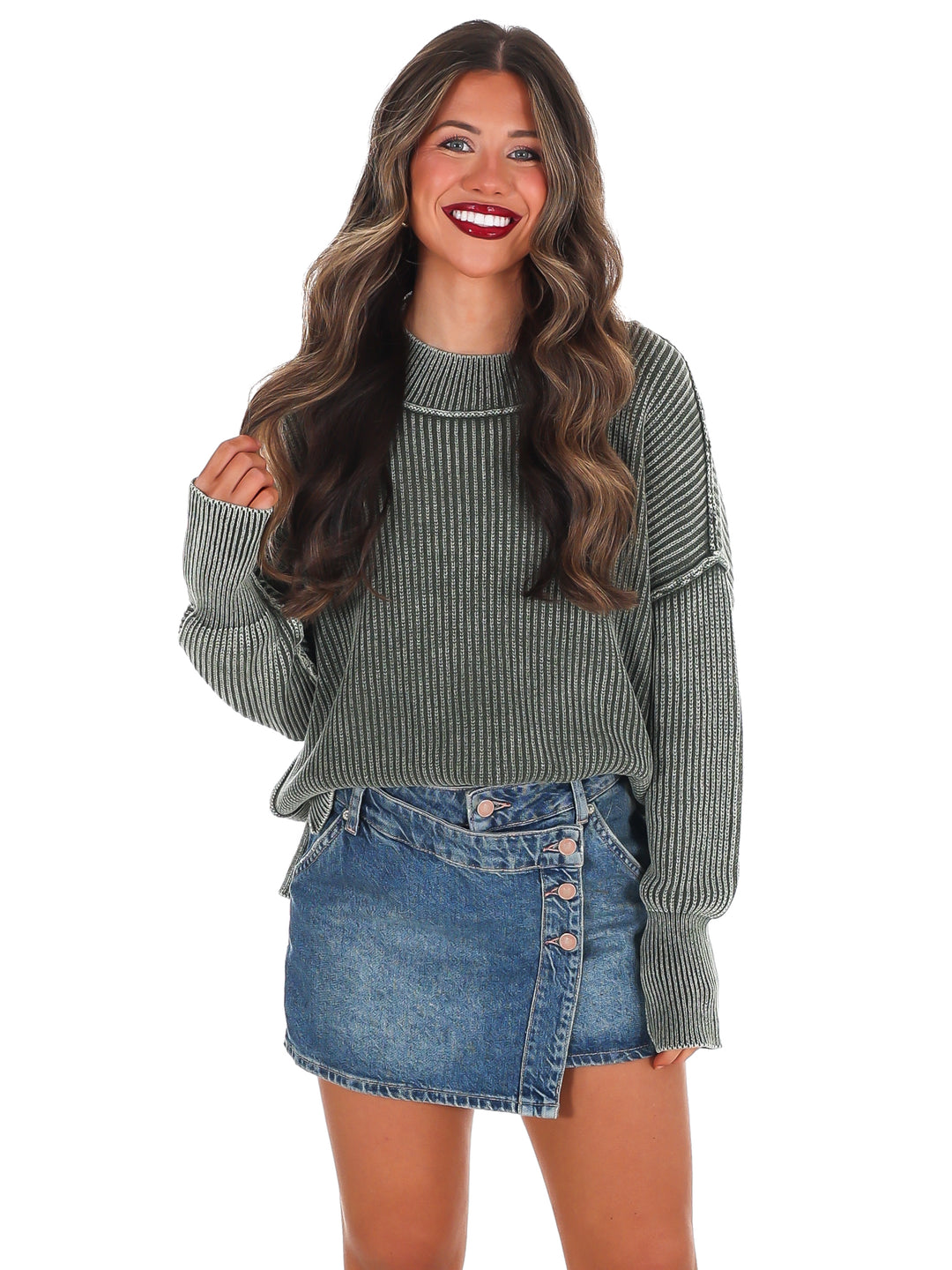 Acid Wash Oversized Sweater Doorbuster