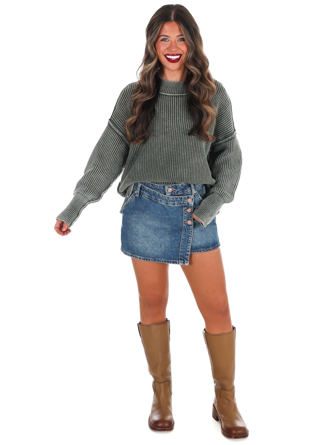 Acid Wash Oversized Sweater Doorbuster