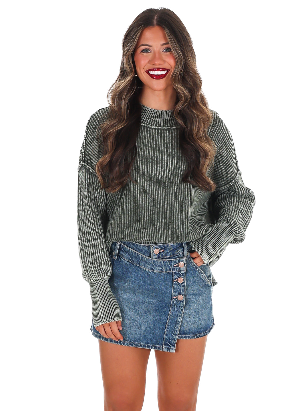 Acid Wash Oversized Sweater Doorbuster