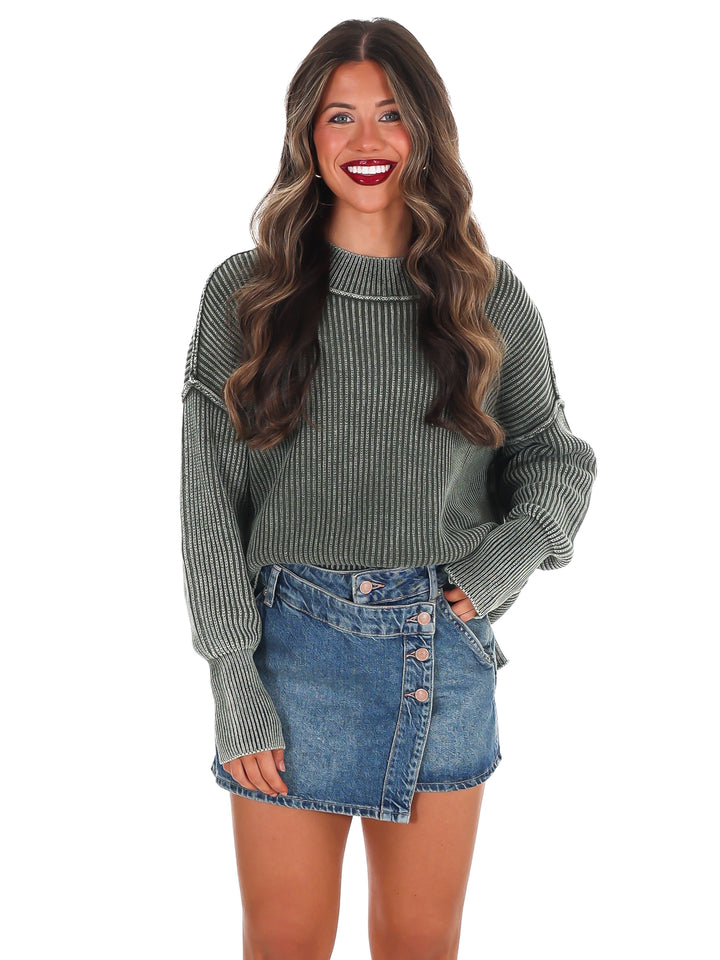 Acid Wash Oversized Sweater Doorbuster