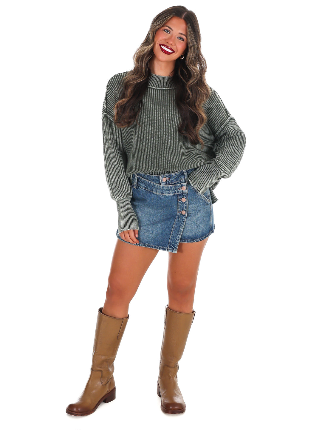 Acid Wash Oversized Sweater Doorbuster