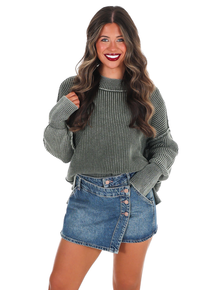 Acid Wash Oversized Sweater Doorbuster