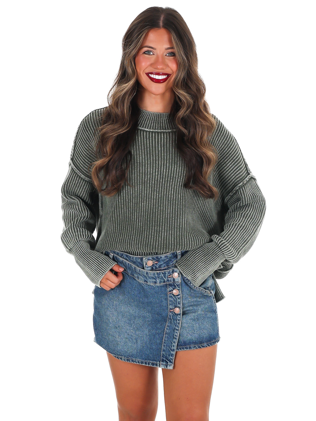 Acid Wash Oversized Sweater Doorbuster