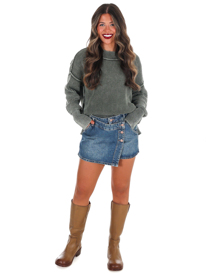 Acid Wash Oversized Sweater Doorbuster