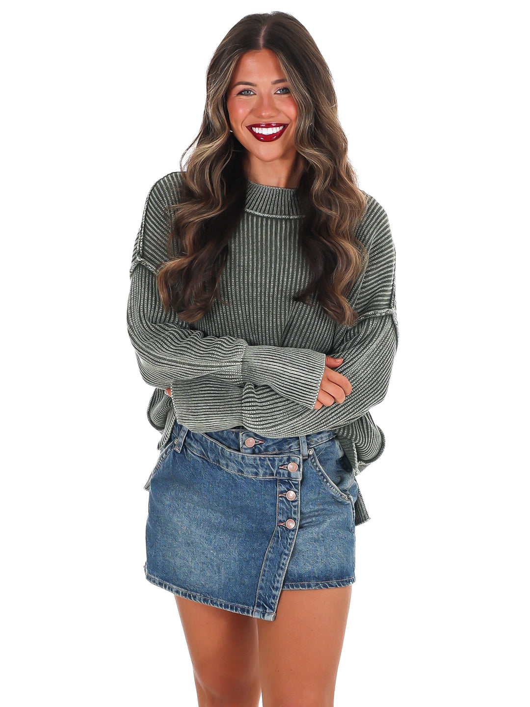 Acid Wash Oversized Sweater Doorbuster