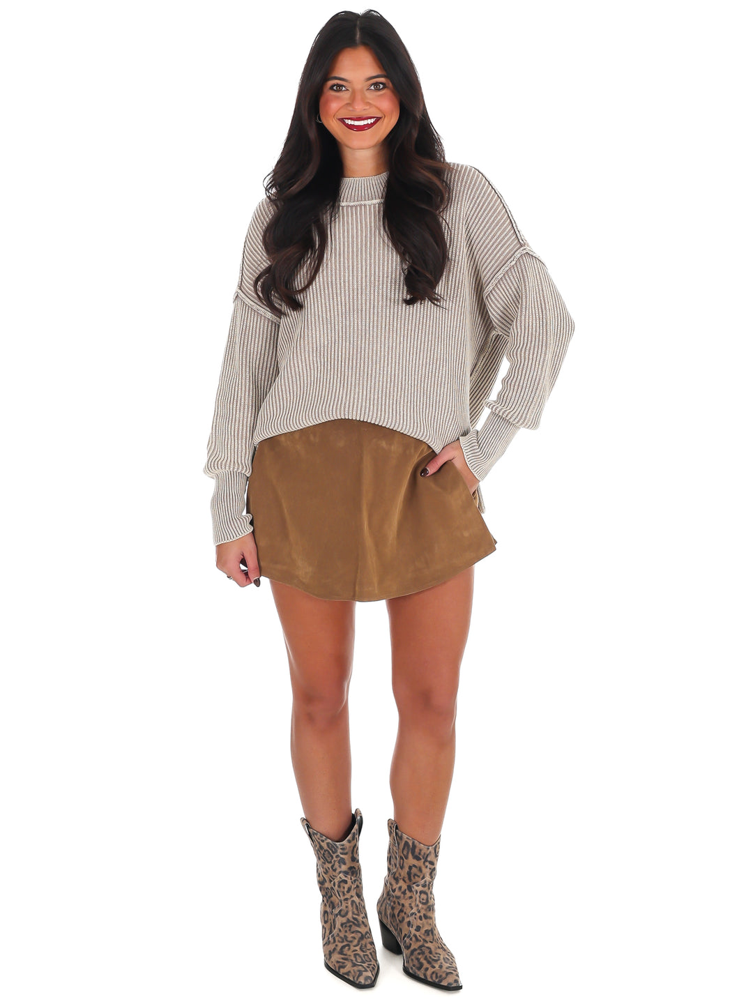 Acid Wash Oversized Sweater Doorbuster