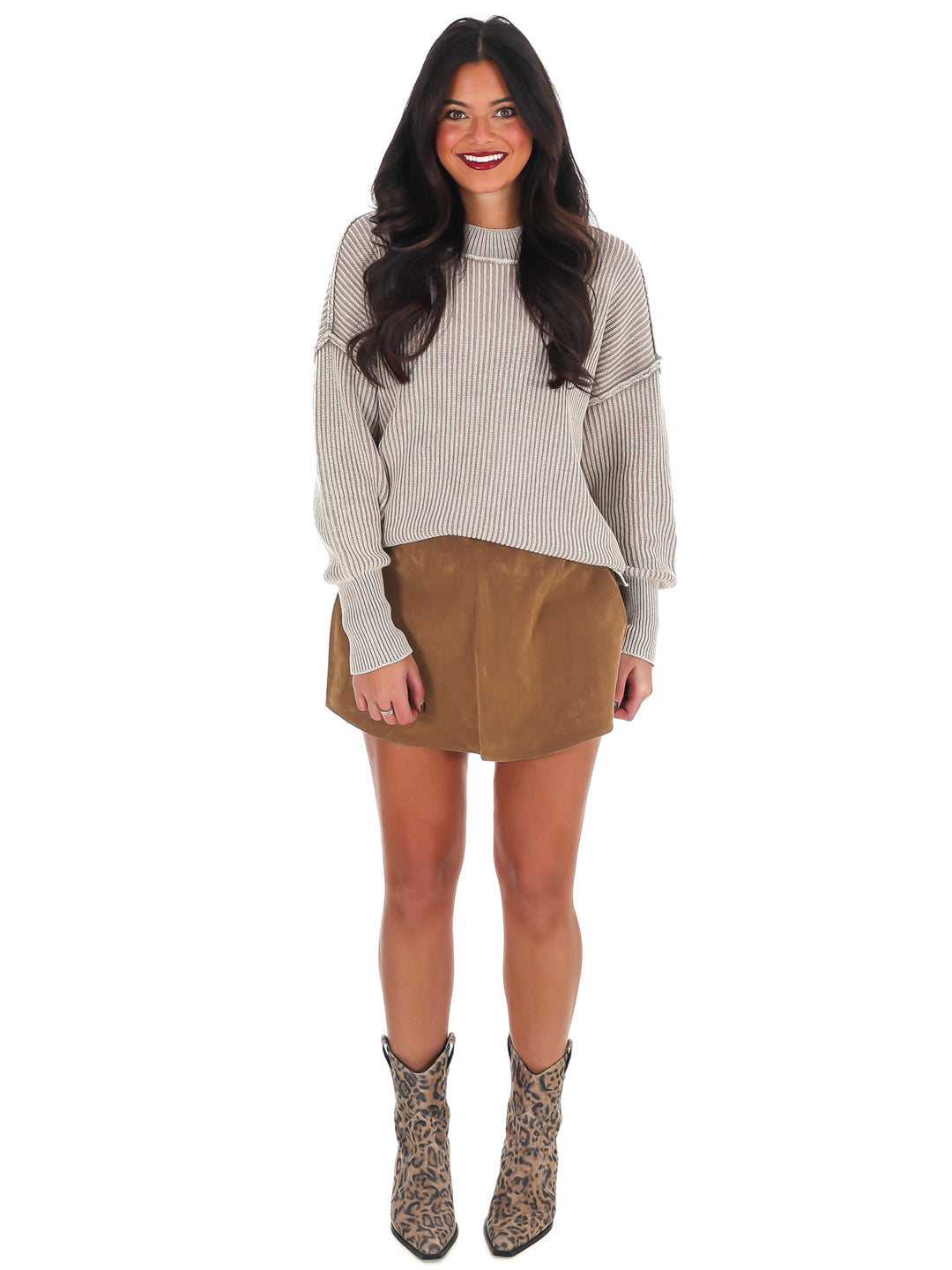 Acid Wash Oversized Sweater Doorbuster