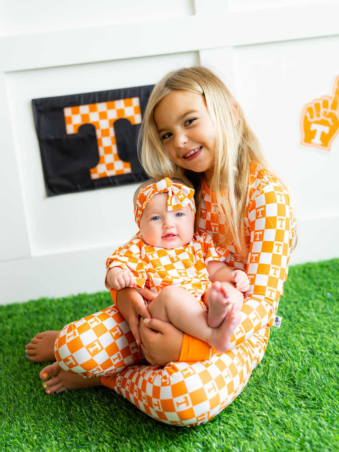 Little Vols Checkerboard Pajama Set