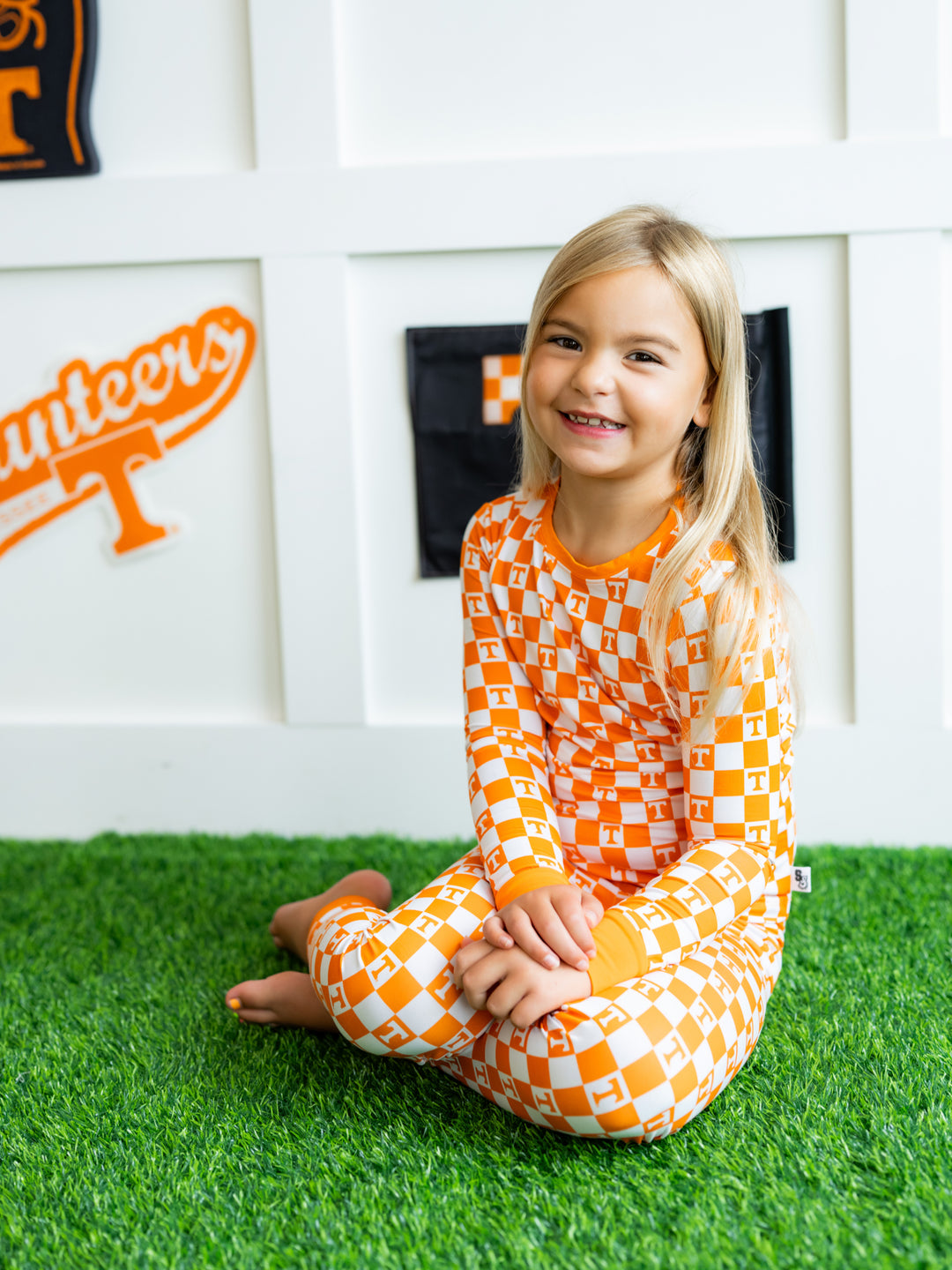 Little Vols Checkerboard Pajama Set